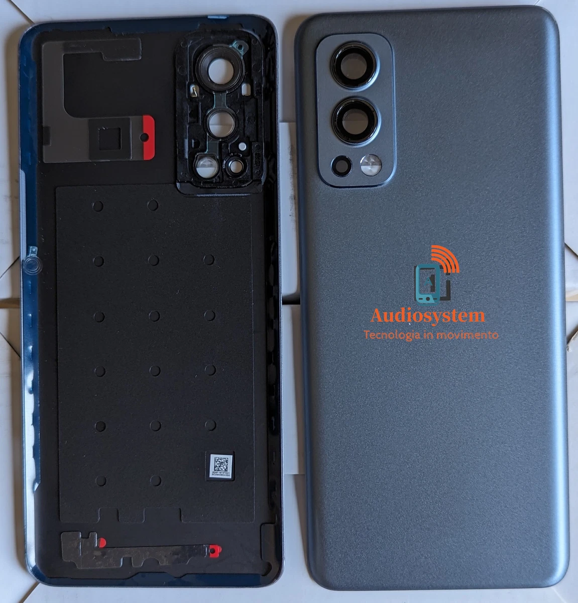 Cover Posteriore Vetro Per OnePlus Nord 2T – Grigio Con Kit Riparazione (Adesivo E Strumenti)