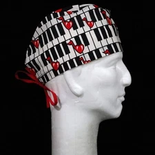 Piano Key & Love Music Notes Theme Scrub Hat
