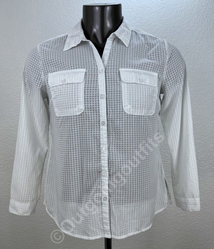 Notation Women's Long Sleeve Roll Up Sleeve Shirt Top Size L