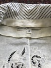 Peter Som Linen Embroidered Eyelet Jacket Top Size 4 White Navy — photo 8