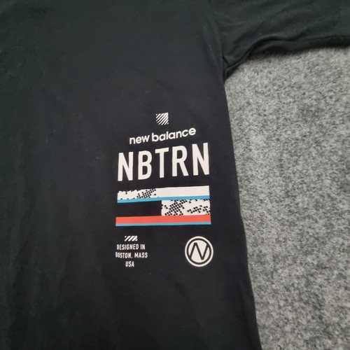New Balance shirt mens Medium black short sleeve cotton lightweight tee Size M - Picture 3 of 14