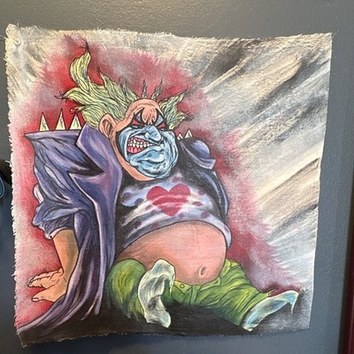 Cartoon Illustration Clown Figure Painting on Paper Unframed Single Piece