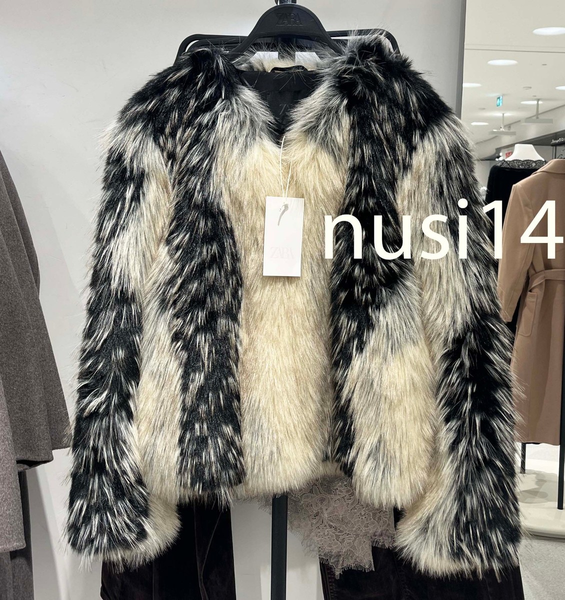ZARA NEW WOMAN FAUX FUR SHORT COAT ZW COLLECTION S,M,L 4360/258