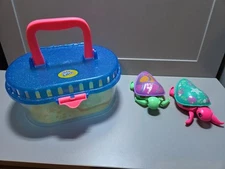 2X Little Live Pets Turtles Robotic Swimming With Storage Box *Read Description*