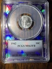 1942 Mercury Dime 10C Silver PCGS MS63FB Full Bands Cert 61232761 Philly