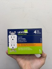 Leviton M42GFNT14W 15A-125V Duplex Outlet - White - (Pack of 4)