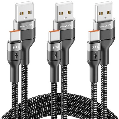 3x USB-C Ladekabel Datenkabel 3.1A (0,5m 1m 2m) Schnellladekabel USB-A auf USB-C