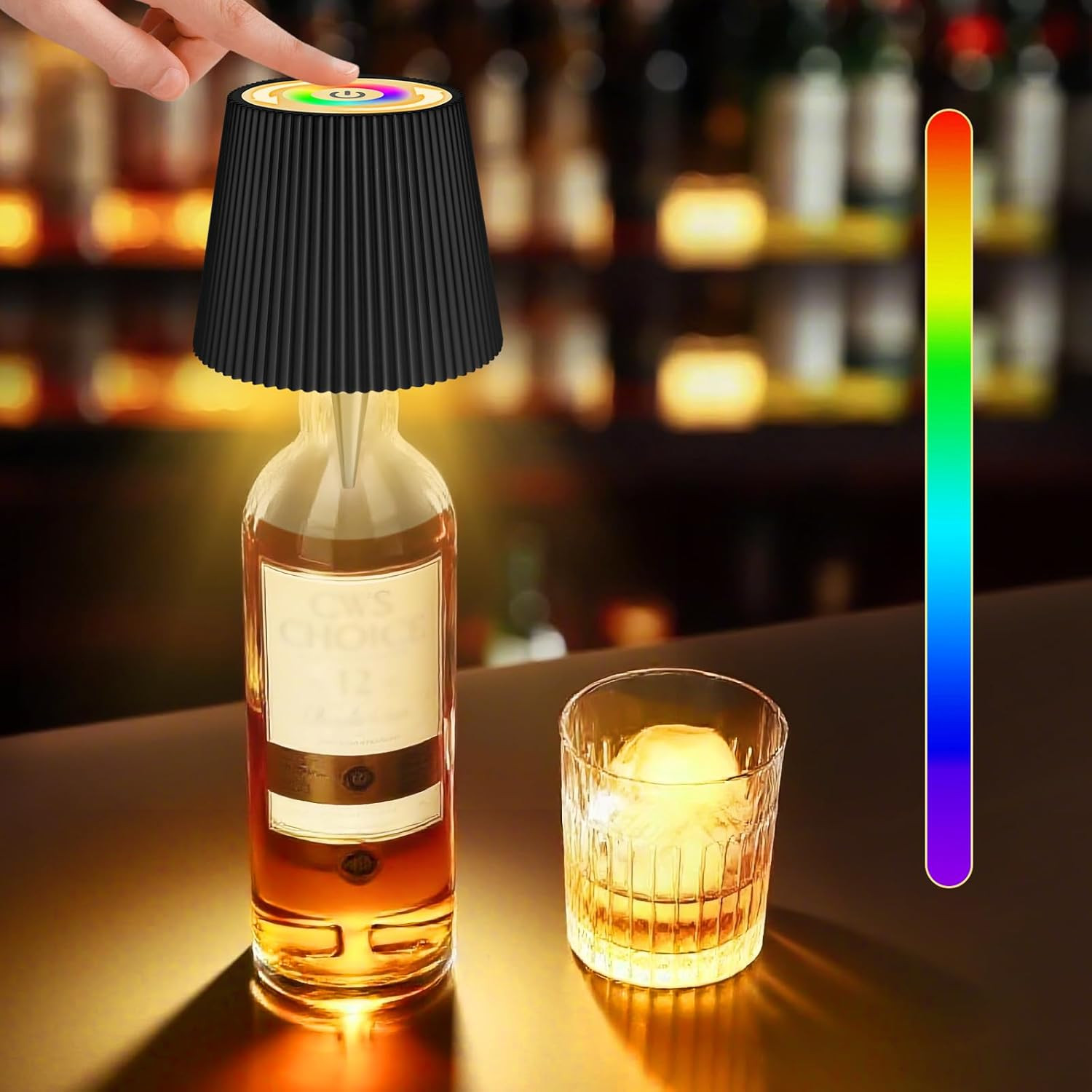 Lampada LED Rica RGB per Bottiglia: Batteria 5200mAh e Touch Control