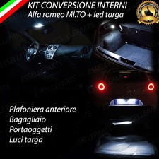 KIT FULL LED INTERNI ALFA ROMEO MITO + LED TARGA CANBUS LUCE BIANCA NO ERROR