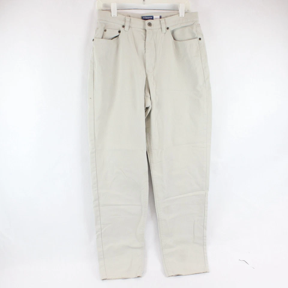 Jeans Femme Liz Claiborne Taille 12 Beige Coupe Classique Coton Mélangé - Photo 1/4