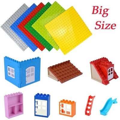 For Lego Duplo Baseplate Roof Window Door Home Accessories Playground Animals
