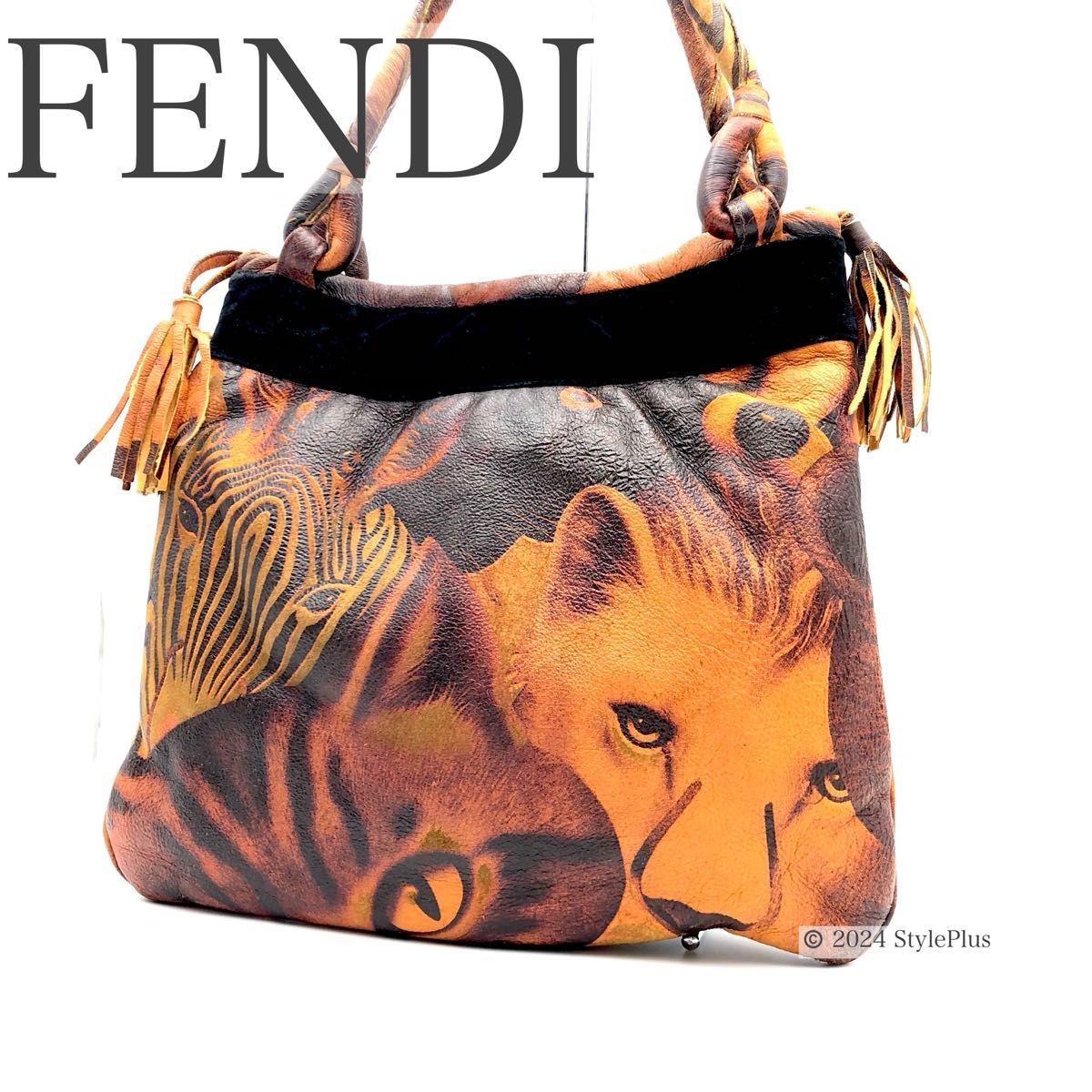 RARE FENDI Mouton Animal Print Tote Handbag Super Rare