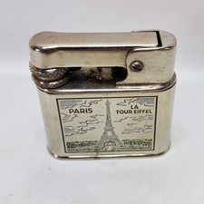 VTG Eveready Eiffel Tower Paris Lift Arm Lighter Silver Tone Germany Metal