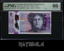 SCOTLAND 20£ POUNDS 2019 Pick-372b POLYMER PMG 66 GEM UNC EPQ S/N DQ004968