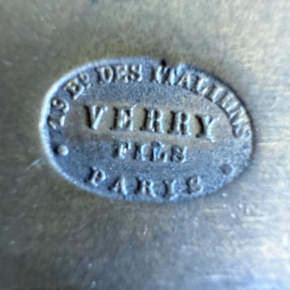 Excepcional marco de latón victoriano francés de 1800 con cuadro Foto 4 de 4