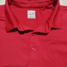Callaway Golf Mens Red Polo Shirt Opti Dri Size XXL Short Sleeve Golf