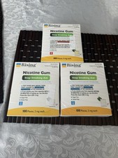 3-Rising Health Nicotine Gum Coated Mint Flavor 4mg 100CT Exp. 02/2028 2- 2mg