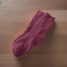 VTG Socks Orlon Crew 7-9 NOS 80s 90s Polyester Wine Purple Very Soft