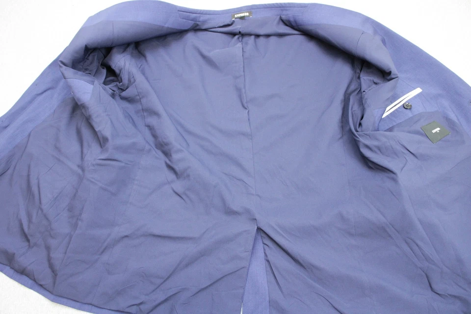 Blazer Express Hombre 48R Azul Mezcla Lana Elastizado 2 Botones Calce Ajustado Foto 4 de 4