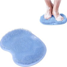 Shower Foot Massager Scrubber Mat With Cleaner Brush, Non-Slip Suction Cups