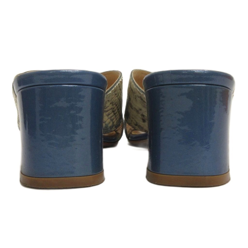 PELLICO Python Pattern Sandals Mule Chunky Heel B… - image 3