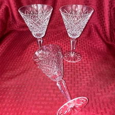 VINTAGE WATERFORD TEMPLEMORE WATER/WINE GOBLETS SET OF 3