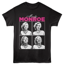 Marilyn Monroe - Multi Photo - American Classics - Solid Black Adult Short Sleev