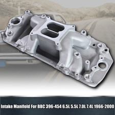 Big Block Chevy 454 Aluminum Dual Plane Intake Air Gap Satin Oval Port 396 427