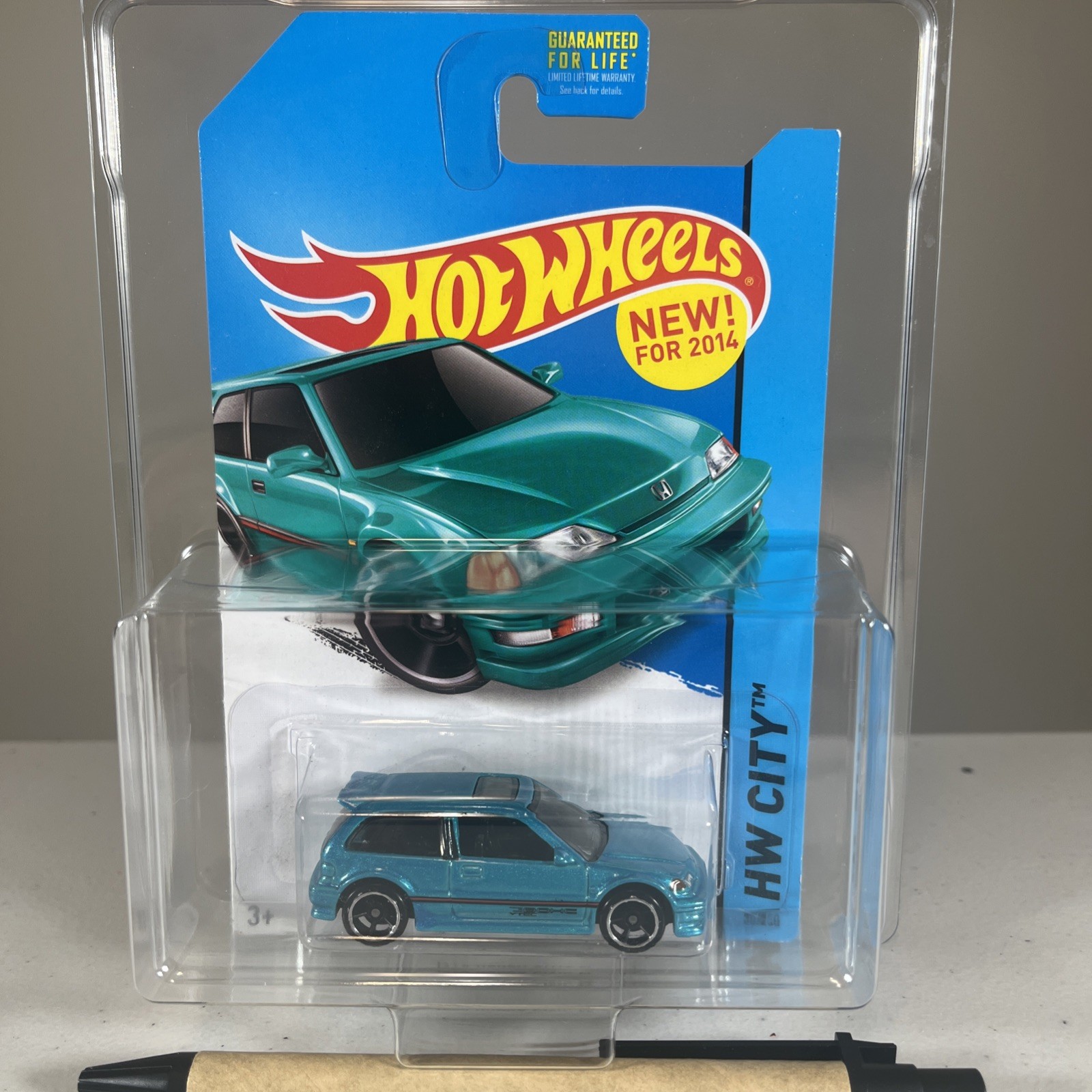 Hot Wheels 1990 HONDA CIVIC EF Blue Teal HW City 2014 Night Burnerz 30/250 New
