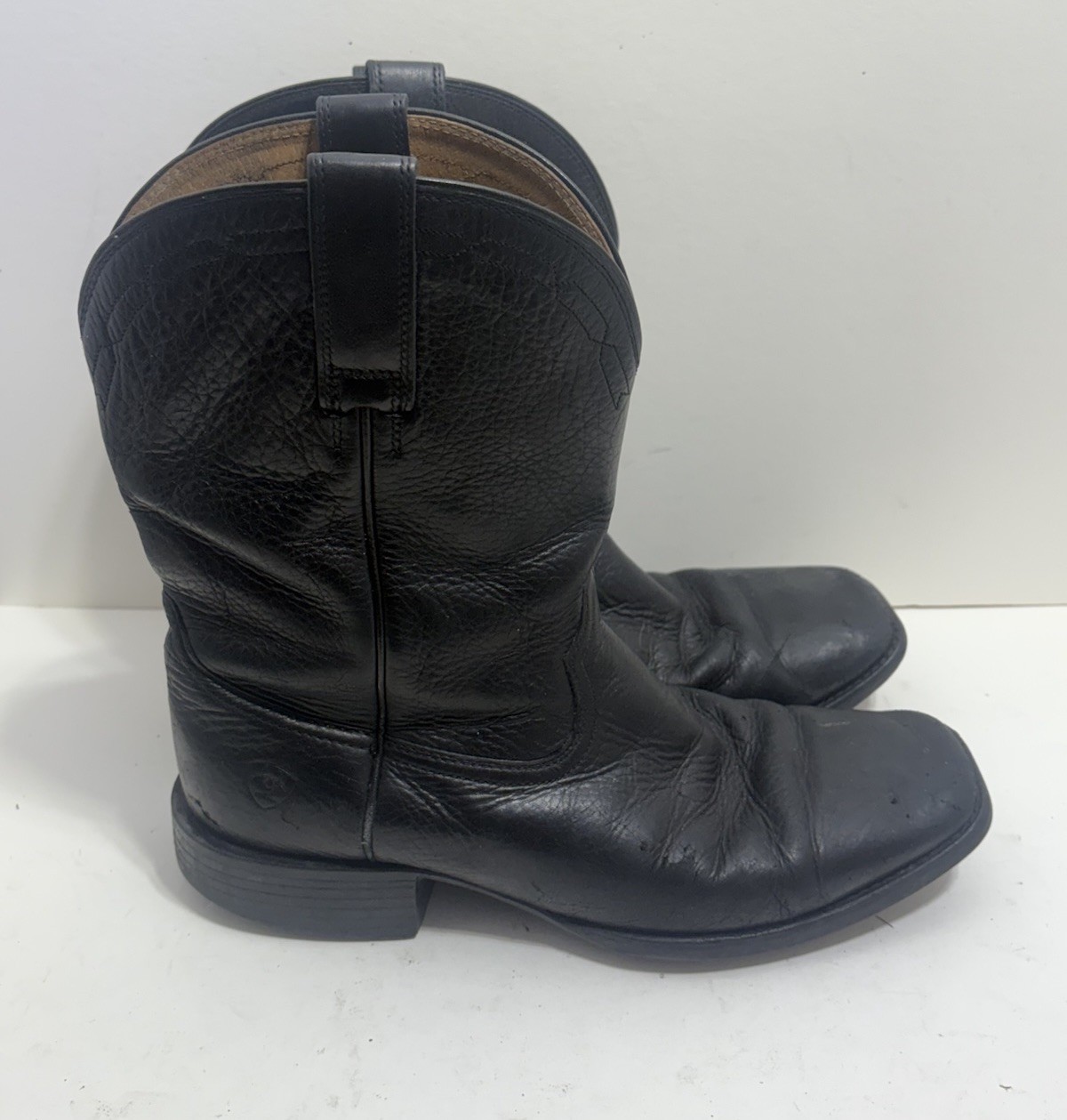 S 10 D Heritage Pull On Roper Cowboy Boot Black Leather West