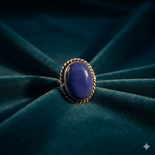 Sodalite Gemstone Band Ring Size 925 Sterling Silver