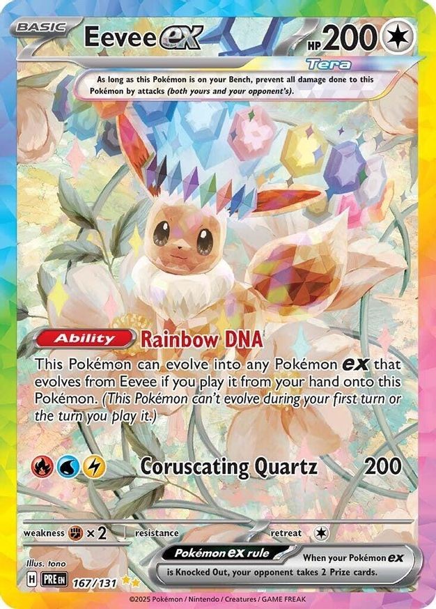 Pokemon Eevee ex (167/386) Prismatic Evolutions LP HOLO
