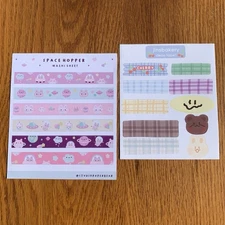 2 Themed Decorative Tape Sticker Sheets