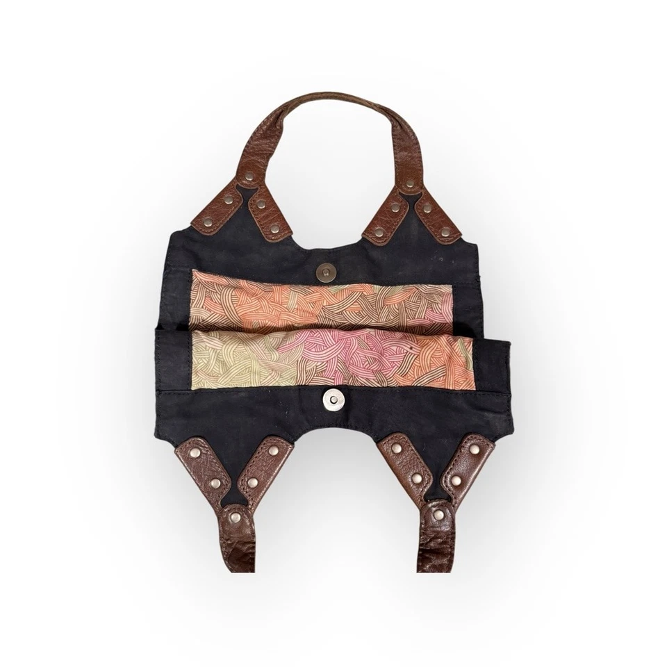 Bolso Bandolera The Sak Negro/Marrón Cuero Suave Boho Holgado Bolso de Hombro Foto 3 de 4