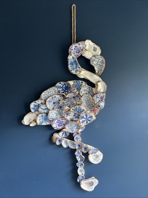 Unique SC Shore Bird Wall Decor Using Hand Painted And Decoupaged Shells 25x15 