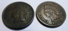 Pair 1889 1891 Indian Cent Very Fine VF Natural Toning 1 Bid Buys Free Shipping