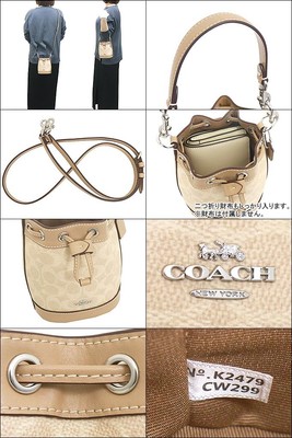Coach] Mini Bucket Bag Signature Canvas CW299 SVPWH Sand/Taupe