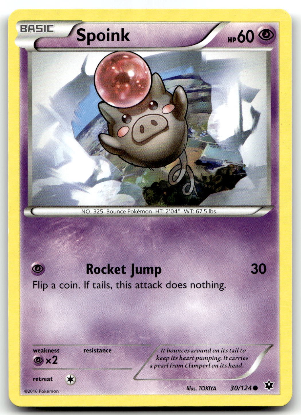 Spoink 30/124 XY - Fates Collide Common Normal Pokemon TCG LP