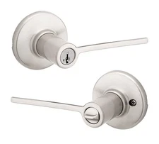Kwikset 405LRL RDT 15 SMT Ladera DoorEntry Lever featuring SmartKey Satin Nickel