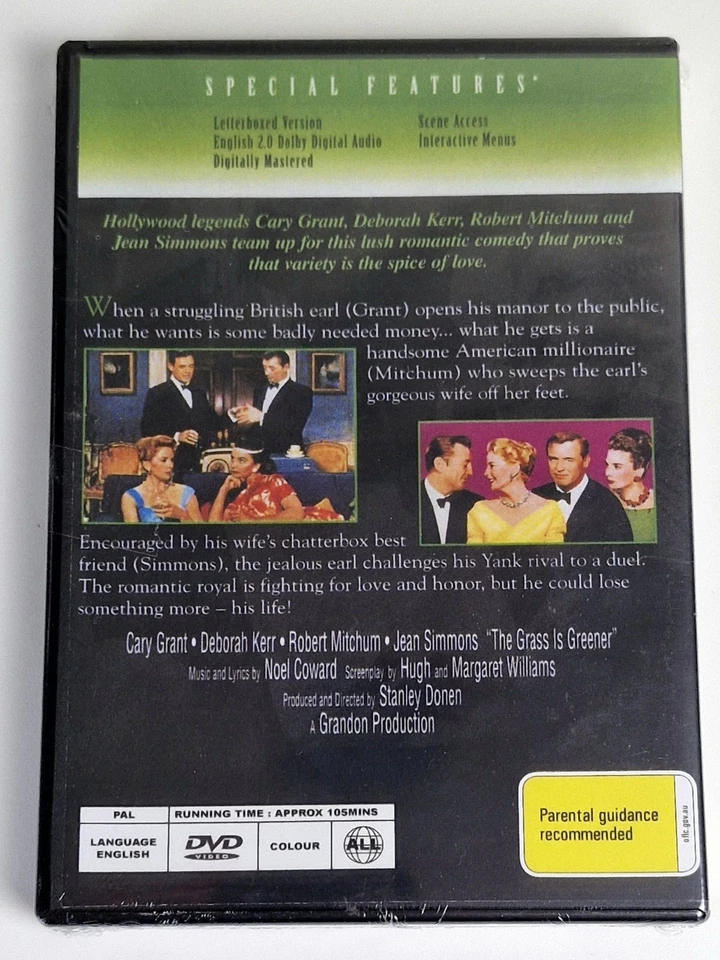 The Grass is Greener DVD | Cary Grant, Deborah Kerr | Region All | Sealed New  - image 2 of 2