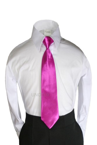 Corbata de satén con clip de 23 colores para trajes de niño esmoquin S:S-4T M:5-7 L:8-14 XL:16-20 - Imagen 13 de 48