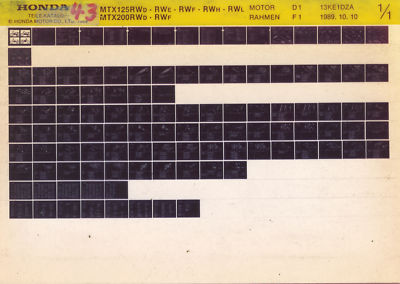 Honda MTX125_RWD_D1_F1_Teile Katalog_Microfilm_Fich_Microfich_Folie