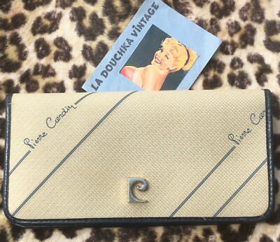 PIERRE CARDIN FRENCH 1960s CLUTCH WALLET SIGNATURE LOGO~MADE IN  FRANCE~UNUSED