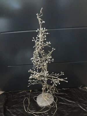 RARE ANCIEN SAPIN DECORATION NOËL METAL IDEE CADEAU GUIRLANDE LED PAILLETTES BOU - Photo 1/4