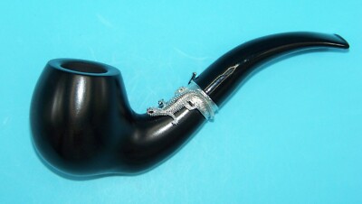 Sehr schöne 9 mm Tabakpfeife, schöner 3D-Bent, mit Zubehör, Ebenholz - 5