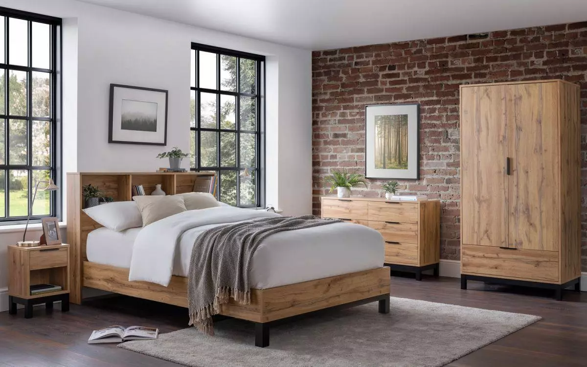 King size bed with shelf headboard outlet