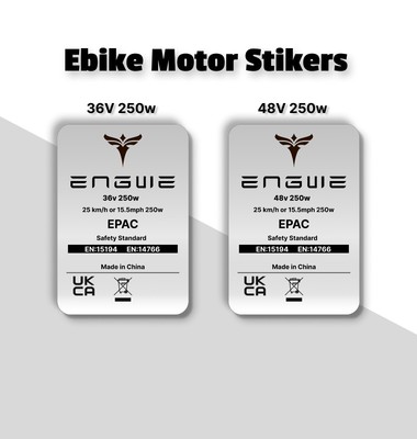 5x EPAC 250W 15,5mph Engwe EBike Legal Motor Silber Aufkleber Aufkleber Fahrrad