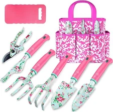 Gardening Tools, 8 Pcs Heavy Duty Floral Garden Tool Set Birthday Gifts 