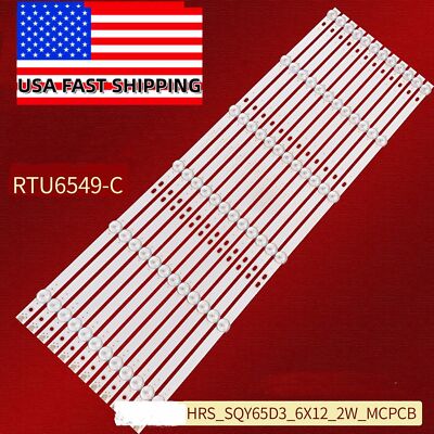 LED Strips(12) For HRS_SQY65D3_6X12_2W_MCPCB RTU6549-C RCA RNSMU6536 RNSMU6540