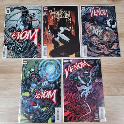 Venom 1 2 3 4 5 LGY 201-205 1st 2nd Print Marvel Comics 2022 Lot of 5 NM